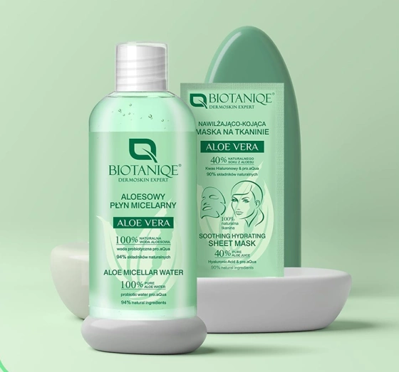 BIOTANIQE ALOE VERA ЗВОЛОЖУЮЧЕ-ЗАСПОКІЙЛИВА ТКАНИННА МАСКА 15МЛ