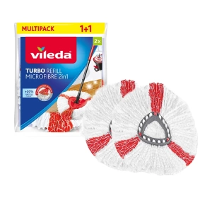 Vileda Turbo 2in1 Microfibre Refill сменная насадка для вращающегося шнурового швабры, 2 шт.