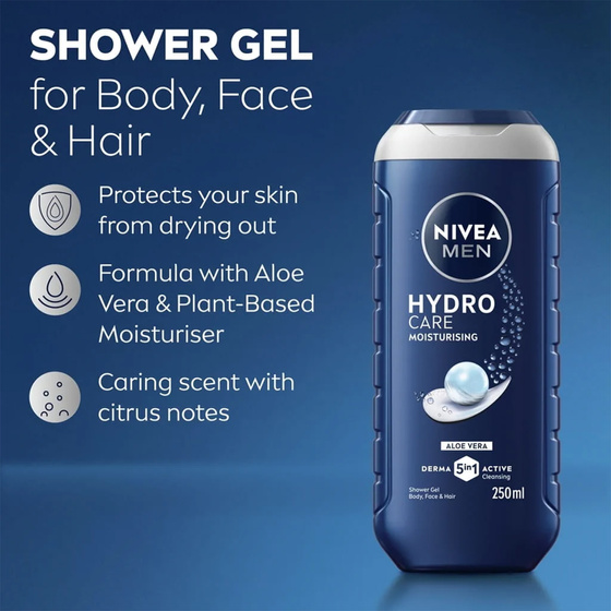 Нажмите на картинку, чтобы ее увеличить NIVEA MEN PROTECT CARE ГЕЛЬ ДЛЯ ТЕЛА, ЛИЦА И ВОЛОС 250МЛ