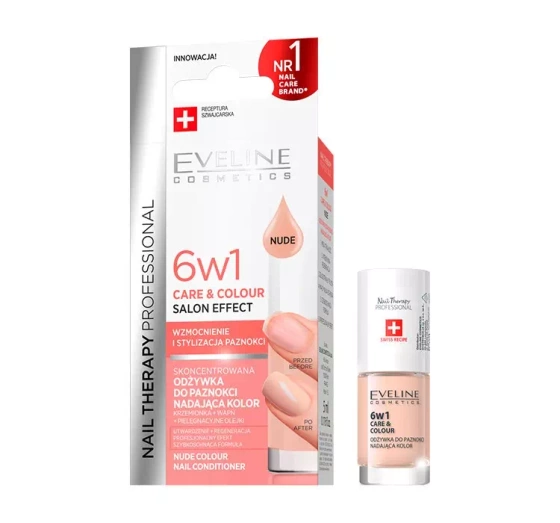 EVELINE NAIL THERAPY 6В1 CARE&COLOUR SALON EFFECT КОНДИЦИОНЕР ДЛЯ НОГТЕЙ С ЦВЕТОМ NUDE 5МЛ