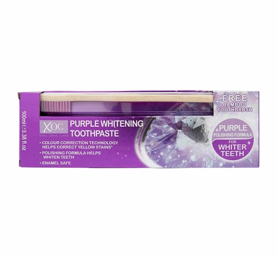 XPEL XOC PURPLE WHITENING ЗУБНАЯ ПАСТА 100 МЛ + БАМБУКОВАЯ ЗУБНАЯ ЩЕТКА