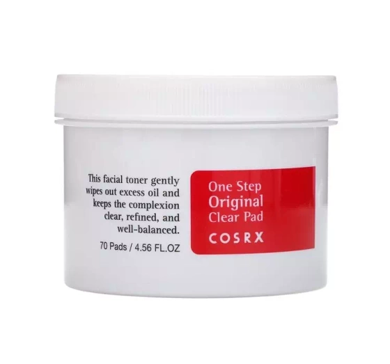 COSRX ONE STEP ORIGINAL CLEAR PAD ДИСКИ ДЛЯ ОТШЕЛУШИВАНИЯ И ОЧИЩЕНИЯ 70ШТ.