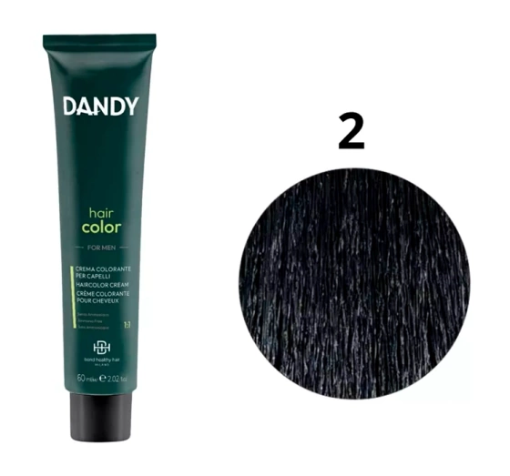 Натисніть на картинку, щоб її збільшити Dandy Hair Color For Men крем-фарба 2 Very Dark Brown 60 мл