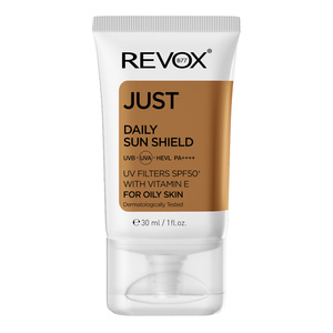 Revox B77 Just Daily Sun Shield с фильтрами UVB+UVA — крем для лица SPF50+ с витамином Е для жирной кожи, 30 мл
