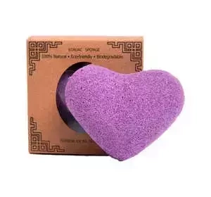 LASH BROW KONJAC ЛАВАНДОВИЙ СПОНЖ ДЛЯ ДЕМАКІЯЖУ У ФОРМІ СЕРЦЯ