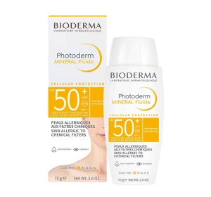 Bioderma Photoderm Mineral Fluide мінеральний флюїд SPF50+ для чутливої ​​та схильної до алергії шкіри 75г