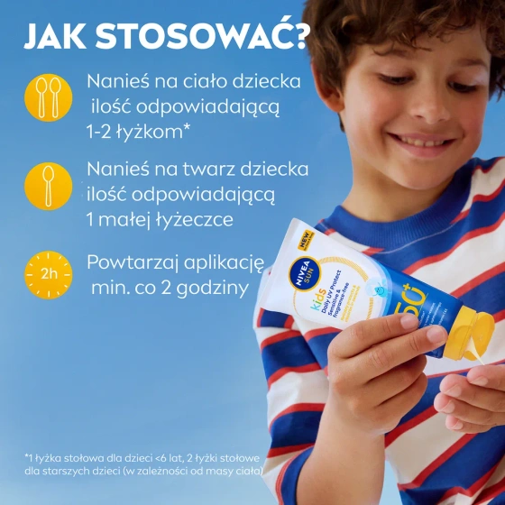 Нажмите на картинку, чтобы ее увеличить NIVEA SUN Kids Daily UV Protect детский бальзам для загара для лица и тела SPF50+ 100 мл