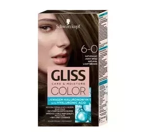 GLISS CARE & MOISTURE COLOR ФАРБА ДЛЯ ВОЛОССЯ З ГІАЛУРОНОВОЮ КИСЛОТОЮ 6-0
