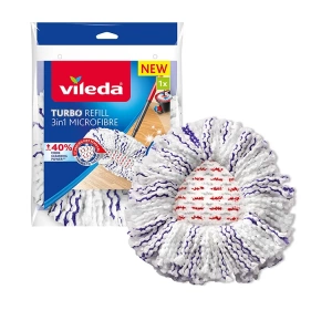 Vileda Turbo 3in1 Microfibre Refill сменная насадка для вращающегося шнурового швабры, 1 шт.