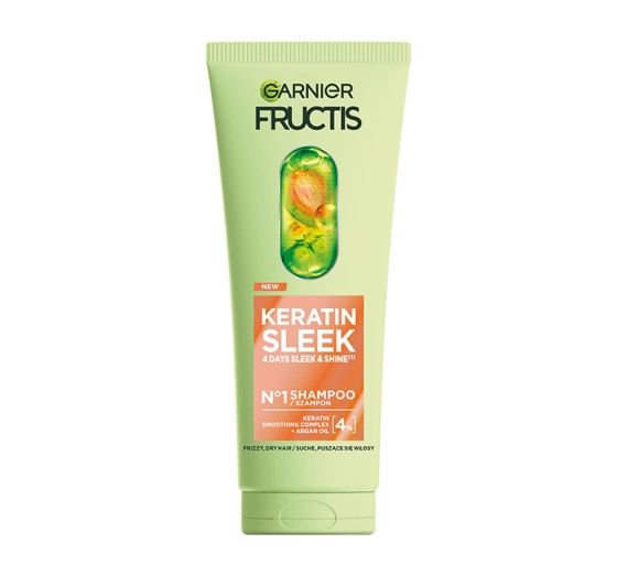 Garnier Fructis Keratin Sleek шампунь для сухого та пухнастого волосся 200 мл