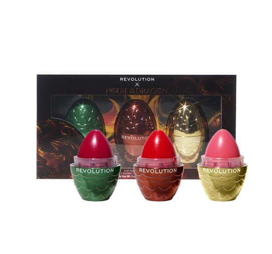 Makeup Revolution x House Of The Dragon набор бальзамов для губ и щек 3х9г