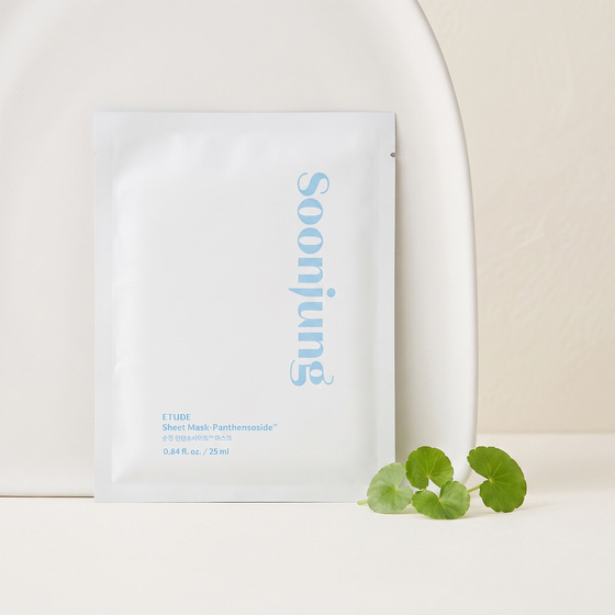 Etude House Soon Jung Panthensoside Sheet Mask заспокійлива тканинна маска з пантенолом і мадекасозидом 25 мл