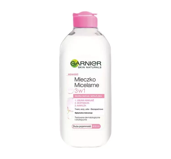 GARNIER МІЦЕЛЯРНЕ МОЛОЧКО 3В1 ДЛЯ СУХОЇ І ЧУТЛИВОЇ ШКІРИ 400МЛ