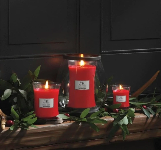 Натисніть на картинку, щоб її збільшити Woodwick Small Jar Candle ароматична свічка Crimson Berries 85 г
