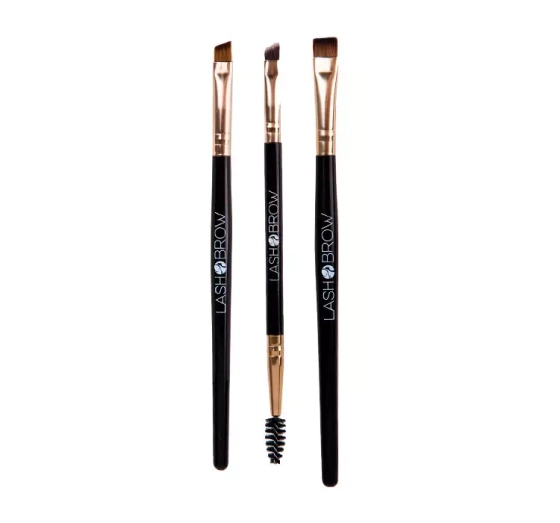 LASH BROW НАБОР 3 КИСТОЧЕК ДЛЯ МАКИЯЖА БРОВЕЙ GOLD