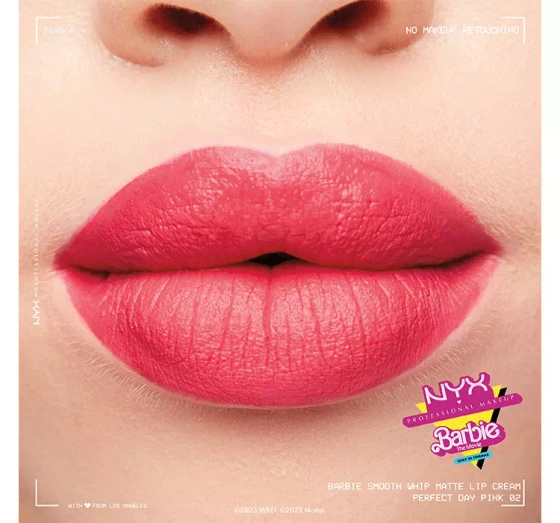 NYX PROFESSIONAL MAKEUP X BARBIE SMOOTH WHIP ПОМАДА ДЛЯ ГУБ 02 PERFECT DAY PINK 4МЛ