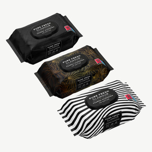 Pure Fresh Glamour вологі серветки з чорною нетканою основою, 110 шт.