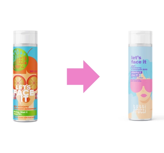 Натисніть на картинку, щоб її збільшити FARMONA TUTTI FRUTTI LET'S FACE IT МІЦЕЛЯРНА ВОДА 200МЛ