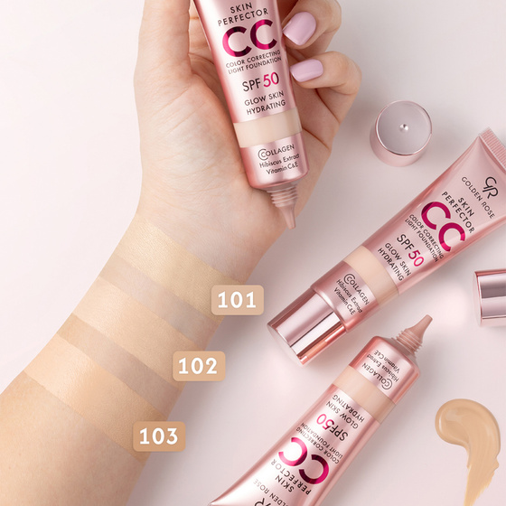 Нажмите на картинку, чтобы ее увеличить Golden Rose Skin Perfector CC Light Foundation легкое корректирующее тональное средство для лица SPF50 103 Nude 30 мл