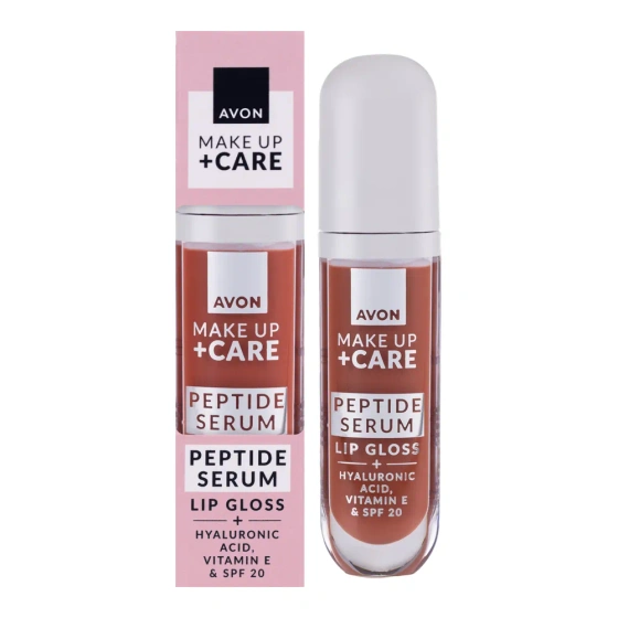 Avon Make Up + Care Peptide Serum блеск-сыворотка для губ с пептидами и SPF20 Juicy Peach 7 мл