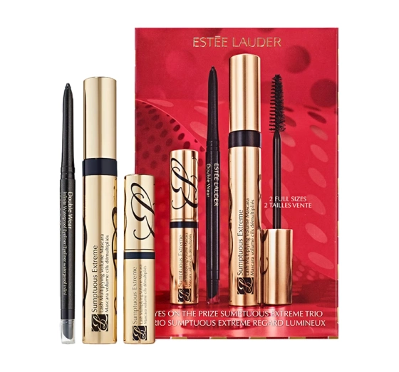Estée Lauder Eyes on Prize Sumptuous Extreme Trio Holiday Makeup Gift Set подарочный набор косметики тушь для ресниц Extreme Black 8 мл + подводка для глаз Blackened Onyx 0,35 г + мини тушь для ресниц Extreme Black 2,8 мл