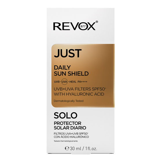 Revox B77 Just Daily Sun Shield с фильтрами UVB+UVA — крем для лица SPF50+ с гиалуроновой кислотой, 30 мл
