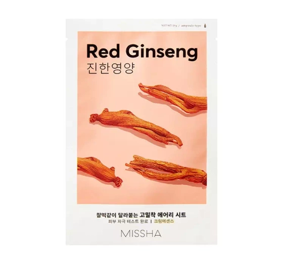 MISSHA AIRY FIT SHEET MASK ЖИВИЛЬНА ТКАНИННА МАСКА RED GINSENG 19МЛ