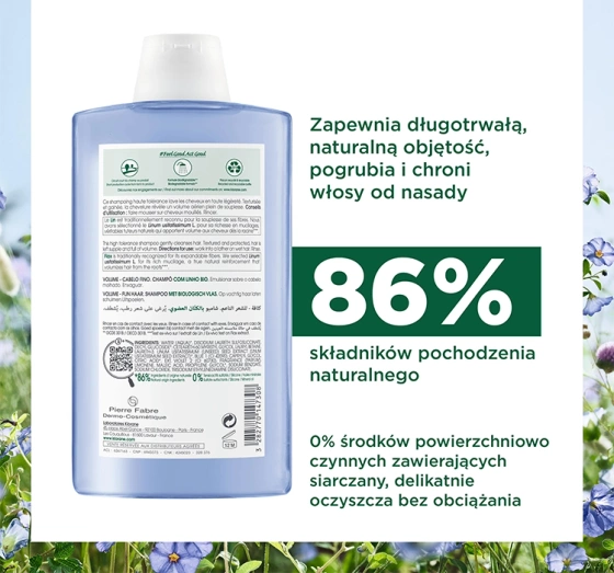 Натисніть на картинку, щоб її збільшити KLORANE ШАМПУНЬ З ОРГАНІЧНИМ ЛЬОНОМ ДЛЯ ОБ'ЄМУ ТОНКОГО ВОЛОССЯ 400МЛ