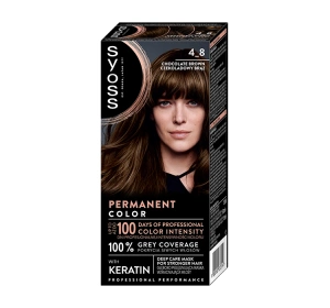 SYOSS PERMANENT COLORATION СТІЙКА ФАРБА 4_8 ШОКОЛАДНО-КОРИЧНЕВИЙ