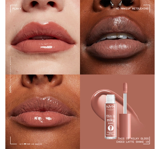 Нажмите на картинку, чтобы ее увеличить NYX Professional Makeup This Is Milky блеск для губ 19 Choco Latte Shake 4мл