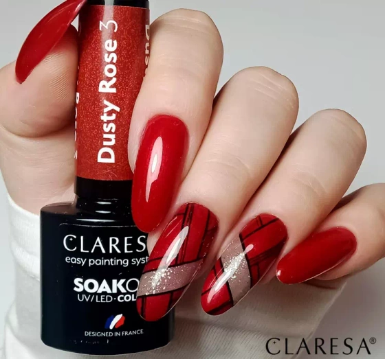 CLARESA SOAK OFF ГЕЛЬ-ЛАК DUSTY ROSE 3 5Г