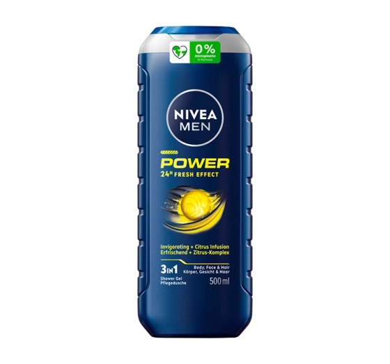 Нажмите на картинку, чтобы ее увеличить NIVEA MEN POWER FRESH ГЕЛЬ ДЛЯ ДУША ДЛЯ МУЖЧИН ДЛЯ ТЕЛА, ЛИЦА И ВОЛОС 500МЛ
