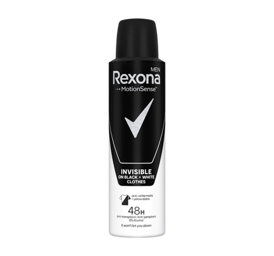 REXONA MEN INVISIBLE BLACK+WHITE АНТИПЕРСПИРАНТ-СПРЕЙ ДЛЯ МУЖЧИН 150МЛ
