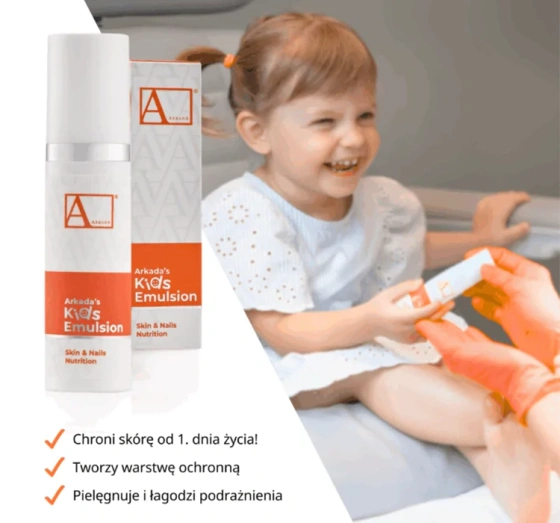 Arkada Kids Emulsion натуральна захисно-доглядова емульсія для дітей для нанесення на нігті, шкіру стоп та долонь, 15 мл