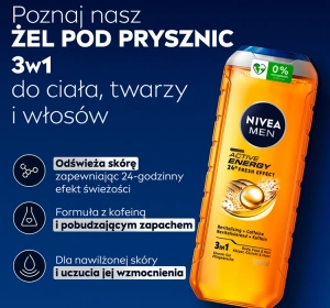 NIVEA MEN NIVEA MEN ACTIVE ENERGY 24 FRESH EFFECT ГЕЛЬ ДЛЯ ДУШУ ДЛЯ ЧОЛОВІКІВ 500МЛ