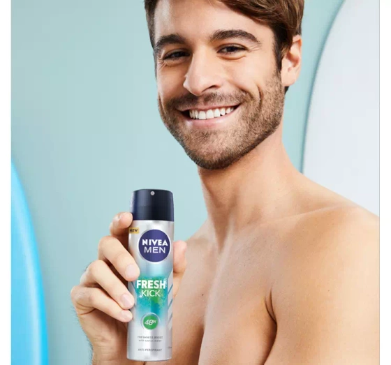 NIVEA MEN FRESH KICK АНТИПЕРСПІРАНТ-СПРЕЙ 150МЛ