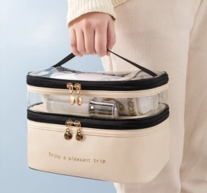 eCarla дворівнева дорожня косметичка KS92WZ3 Бежевая