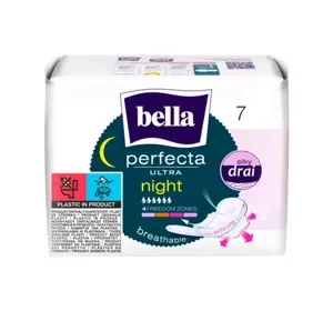 BELLA PERFECTA ULTRA NIGHT GREEN ГИГИЕНИЧЕСКИЕ ПРОКЛАДКИ С КРЫЛЬЦАМИ 7 ШТУК