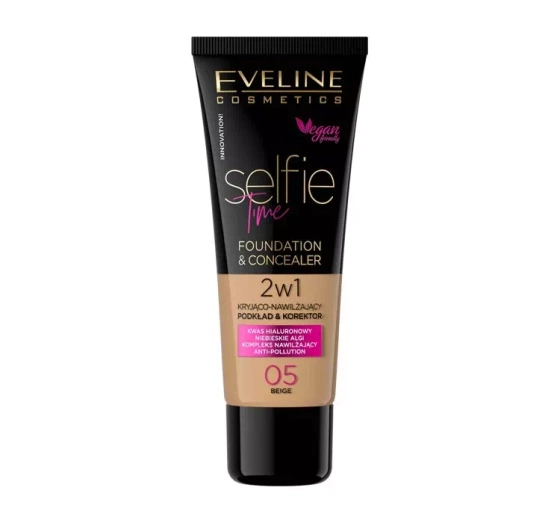 EVELINE SELFIE TIME УВЛАЖНЯЮЩЕЕ ТОНАЛЬНОЕ СРЕДСТВО И КОРРЕКТОР 05 BEIGE 30МЛ