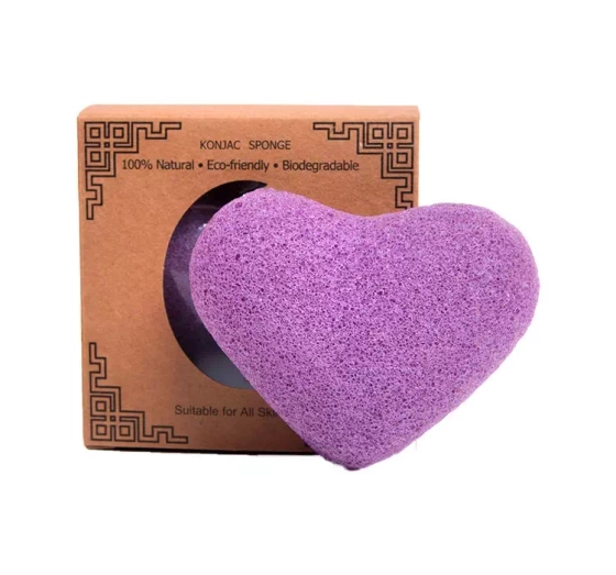 LASH BROW KONJAC ЛАВАНДОВЫЙ СПОНЖ ДЛЯ ДЕМАКИЯЖА В ФОРМЕ СЕРДЦА