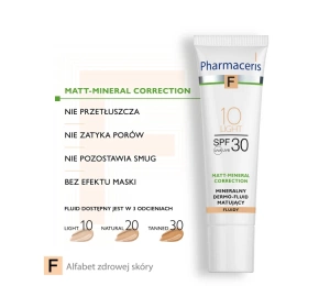 Pharmaceris F Matt Mineral Correction SPF30 мінеральний матуючий флюїд 10 light 30мл