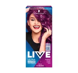 SCHWARZKOPF LIVE ULTRA BRIGHTS PRETTY PASTELS КРАСКА ДЛЯ ВОЛОС СРЕДНЕЙ УСТОЙЧИВОСТИ 094 PURPLE PUNK