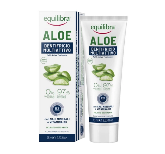 EQUILIBRA ALOE GEL DENTIFRICIO ГЕЛЕВА ЗУБНА ПАСТА ПОТРІЙНОЇ ДІЇ 75МЛ