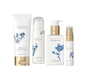 Rituals Amsterdam Collection Tulip & Japanese Yuzu набір мінікосметики пінка для душу + крем для тіла + крем для рук + спрей для тіла + косметичка
