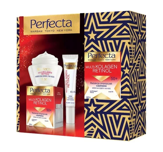 PERFECTA МУЛЬТИ-КОЛЛАГЕН РЕТИНОЛ НАБОР ДЛЯ УХОДА ЗА ЛИЦОМ 50+ КРЕМ НА ДЕНЬ И НОЧЬ + КРЕМ ПОД ГЛАЗА