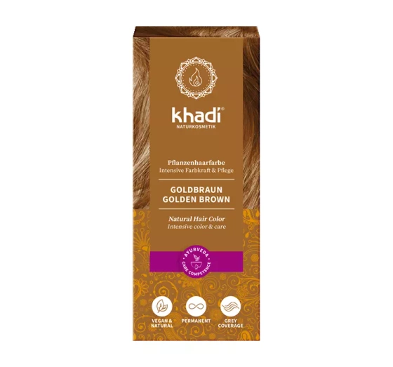 KHADI NATURAL HAIR COLOR ХНА ДЛЯ ФАРБУВАННЯ ВОЛОССЯ GOLDEN BROWN