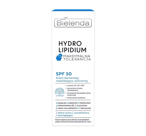 BIELENDA HYDRO LIPIDIUM УВЛАЖНЯЮЩИЙ И ЗАЩИТНЫЙ КРЕМ ДЛЯ ЛИЦА SPF50 30МЛ