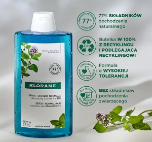 KLORANE DETOX ОЧИЩАЮЧИЙ ШАМПУНЬ З ОРГАНІЧНОЮ М'ЯТОЮ 400МЛ