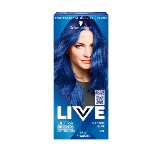 Нажмите на картинку, чтобы ее увеличить SCHWARZKOPF LIVE ULTRA BRIGHTS PRETTY PASTELS КРАСКА ДЛЯ ВОЛОС СРЕДНЕЙ УСТОЙЧИВОСТИ 095 ELECTRIC BLUE