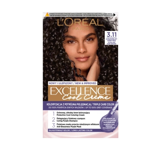 LOREAL EXCELLENCE COOL CREME 3.11 УЛЬТРАПЕПЕЛЬНЫЙ ТЕМНО КОРИЧНЕВЫЙ